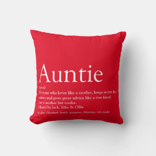 Coussin Définition de tante préférée rouge amusement moder
