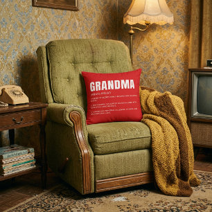 Coussin Définition drôle et sincère de grand-mère