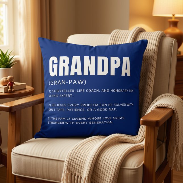 Coussin Définition drôle et sincère de Papy  (Créateur téléchargé)