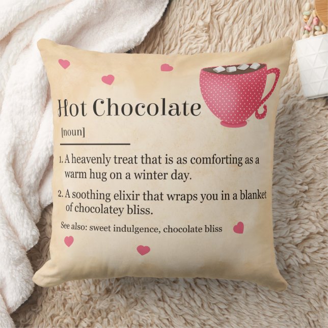Coussin Définition du dictionnaire de chocolat chaud (Couverture)