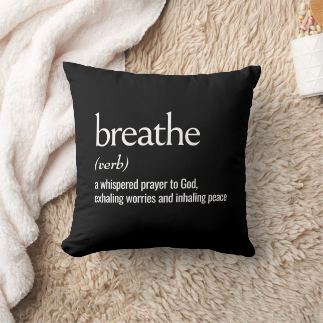 Coussin Définition du dictionnaire pour RESPIRER (Couverture)
