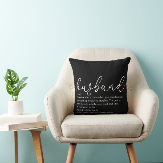 Coussin Définition du mari Script Red Love Heart (Chaise)