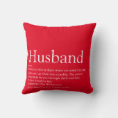 Coussin Définition du meilleur mari du monde moderne rouge (Verso)