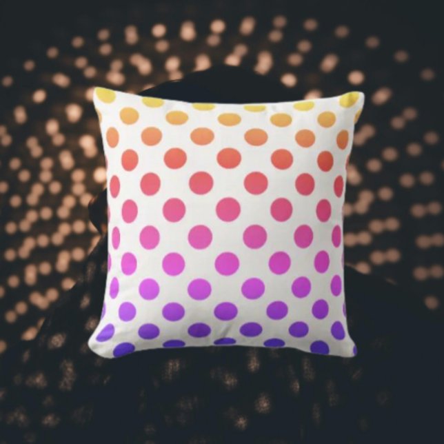 Coussin Dégradé Arc-en-ciel à pois (Créateur téléchargé)