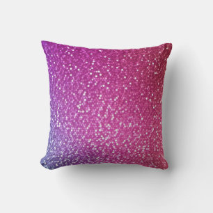Coussin Dégradé arc-en-ciel de Parties scintillant hexagon