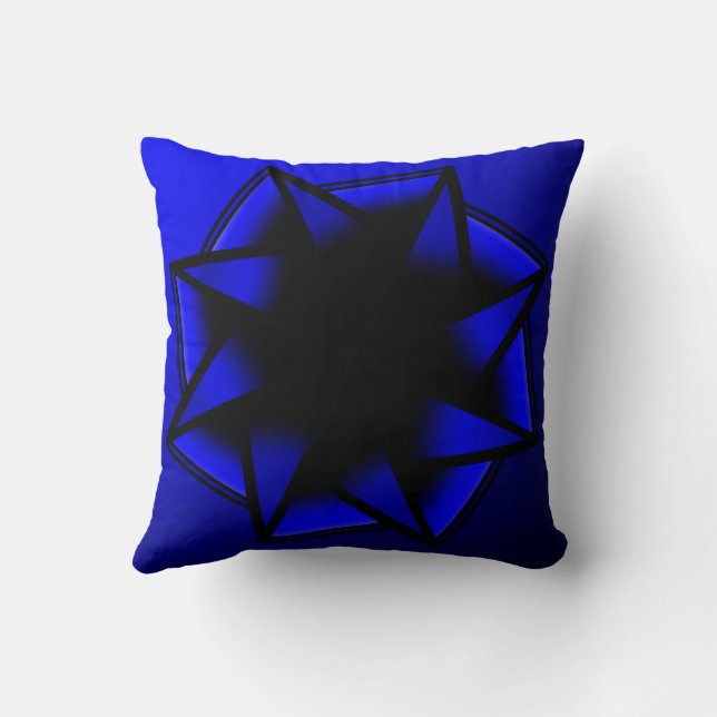 Coussin Dégradé Bleu Bluesy Étoile en Arc (Verso)