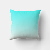 Coussin Dégradé de bleu aqua à blanc (Verso)