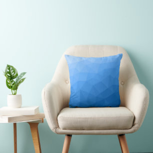Coussin Dégradé de bleu clair motif en maille géométrique