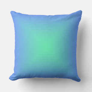 Coussin dégradé de diamant bleu à vert aquamarine