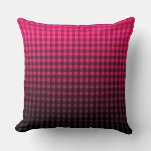 Coussin Dégradé de motif rouge et noir à damiers