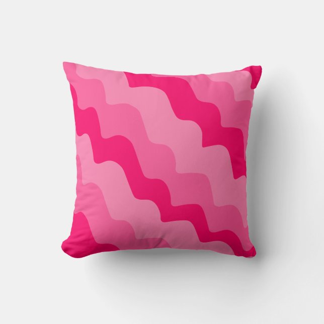 Coussin Dégradé des vagues ondulées roses (Recto)