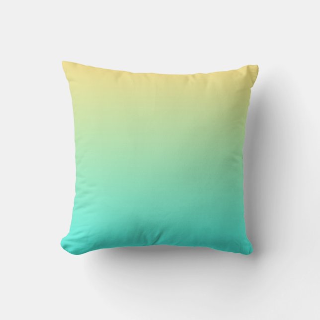 Coussin Dégradé jaune à sarcelle (Recto)