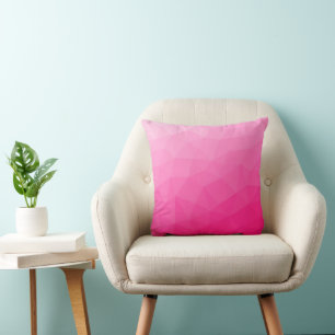 Coussin Dégradé rose chaud Motif en maille géométrique