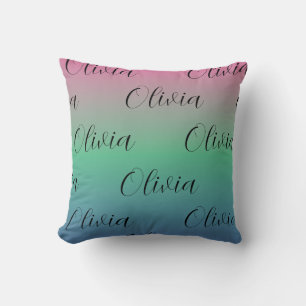 Coussin Dégradé Rose, Vert et Bleu