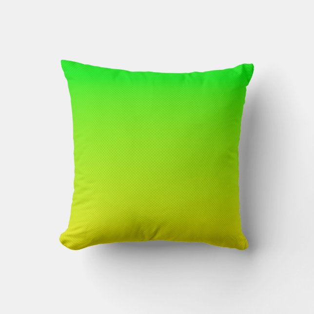 Coussin Dégradé vert et jaune du néon (Recto)