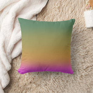 Coussin dégradé vert jaune rose tendance