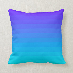 Coussin dégradé violet et cyan lignes rayures
