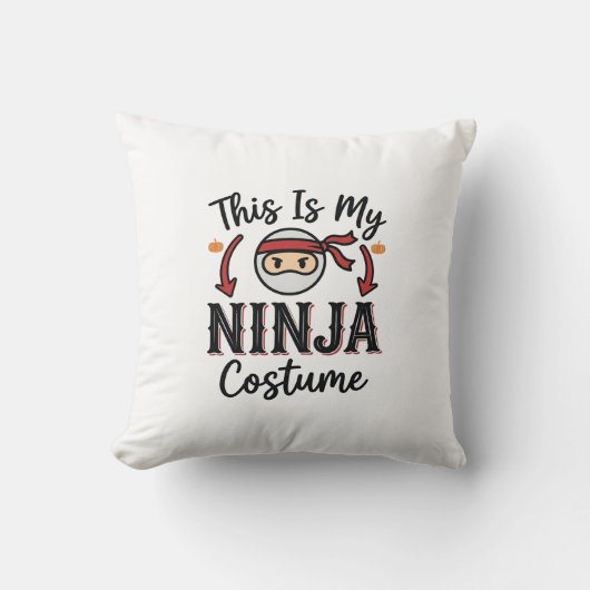 Coussin Déguisement de ninja drôle Design vectoriel Hallow (Recto)