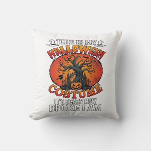 Coussin Déguisement Halloween Citrouille Cassée Arbre Épou