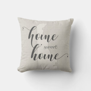 Coussin Delaware - Home Sweet Home aspect toile de jute