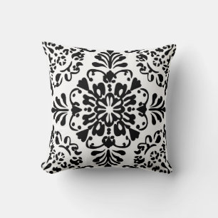 Coussin d'élégance florale de minuit