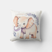Coussin d'éléphant de bébé personnalisé Boho Flora (Recto)