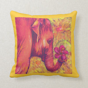 coussin d'éléphant rose