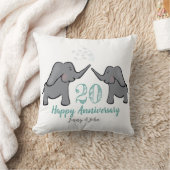 Coussin d'éléphant vert du 20e mariage anniversair (Couverture)