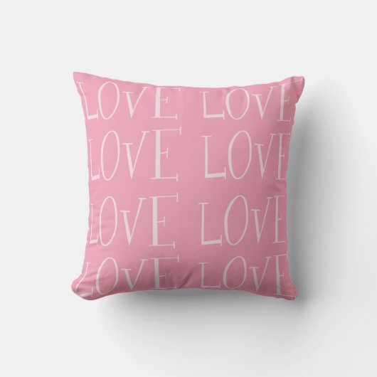 Coussin Délicat Pink Love Typographie Saint-Valentin (Recto)