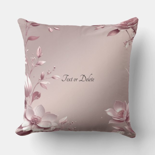 Coussin Delicate Pink Floral Throw Pillow (Recto)