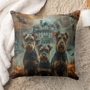 Coussin Délice Canin de la Nuit d'Halloween d'Airedale