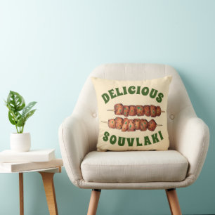 Coussin Délicieux Souvlaki Viande Porc brochette Cuisine g