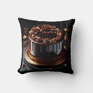 Coussin delicious mirror cake chocolate with 3d flowers an