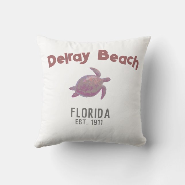 Coussin Delray Beach Florida, Tortue de mer, lancer l'orei (Verso)