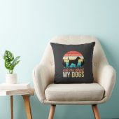 Coussin Demandez-moi à propos de mon chien Rétro Sunset_1 (Chaise)