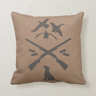 Coussin | d'emblème de chasse {canards et fusil de
