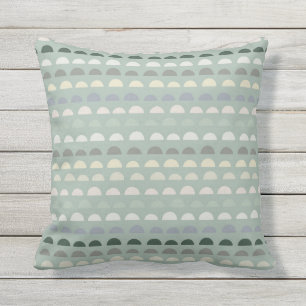 Coussin Demi-cercle moderne Abstrait Motif Sage Green