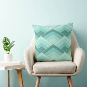 Coussin Demi-diamant Quatre couleurs Turquoise