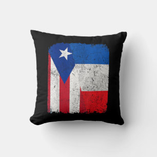 Coussin Demi Portoricain Demi Drapeau Français Fierté De L