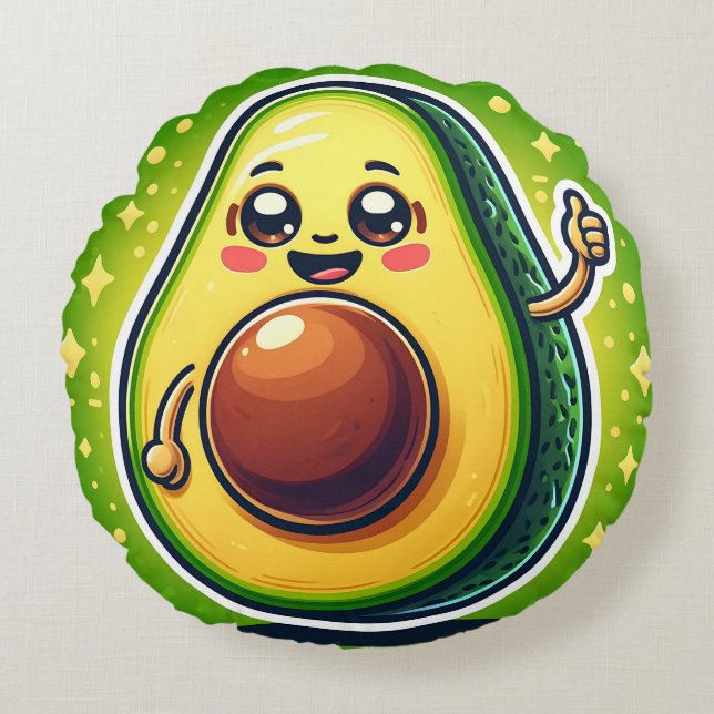 Coussin demi-rond Avocado - Whimsical (Devant)