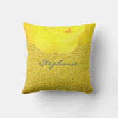 Coussin Demoiselle d'honneur Jaune Floral Or Paillettes Pa (Verso)