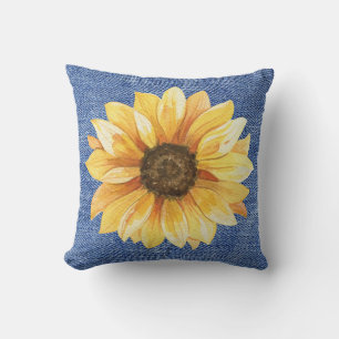 Coussin Denim de tournesol