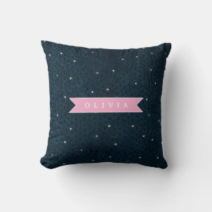 Coussin Denim sombre chic personnalisé motif strass