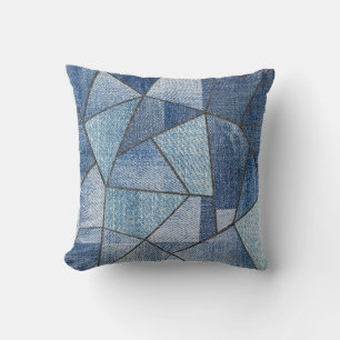 Coussin Dénim urbain : conception de maquillage désorganis