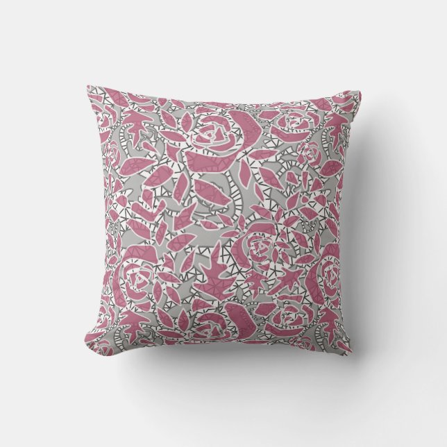 Coussin Dentelle abstraite sans couture romantique rétro r (Recto)