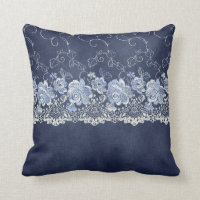 Dentelle bleue et blanche de la marine
