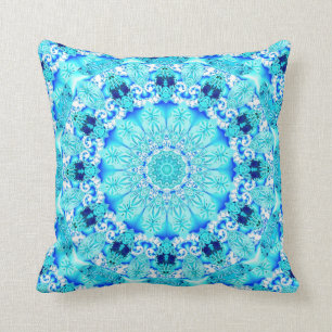 Coussin Dentelle d'Aqua, mandala sensible et abstrait