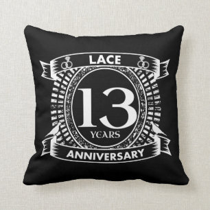 Coussin Dentelle du 13e mariage anniversaire