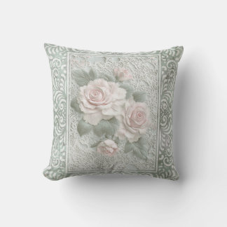 Coussin Dentelle Fleurie d'Art Vintage