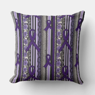 Coussin Dentelle Gothique Fleur Lavande Sensibilisation à
